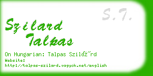 szilard talpas business card